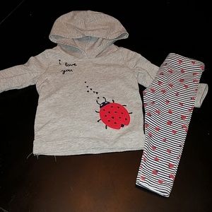Carter's 18M sweatshirt and leggings outfit